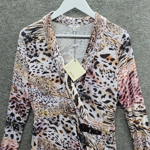 Atelier Dress Women's Large Animal Print Mock Wrap NWT (MSRP $138) - Picture 2 of 12